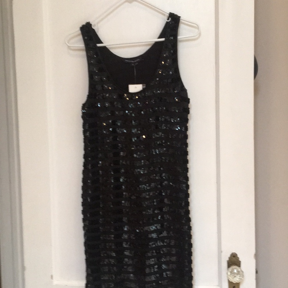 French Connection fun black beaded party dress